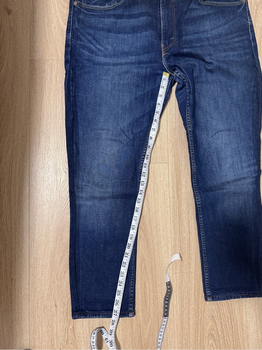 Levis 511 Slim Men's Jeans 38x34 Blue Wash Medium Indigo Stretch Stretch ALTERED - Picture 5 of 8